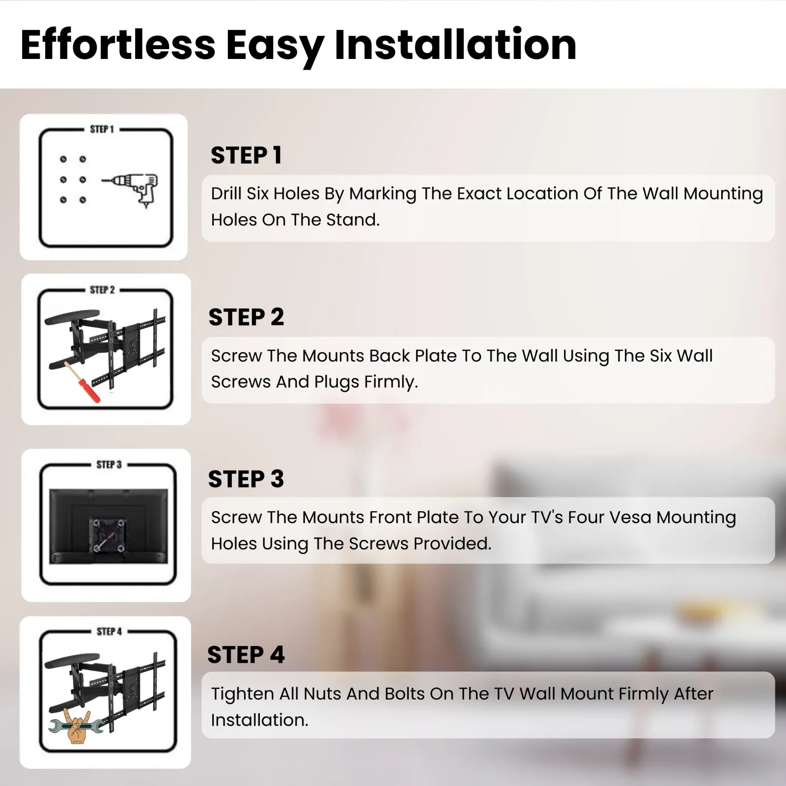 LED Wall Mount Kit 55" To 85" | Full Motion Cantilever | Movable and Adjustable view 6